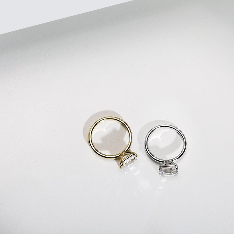 ILA Emerald Engagement Ring East West