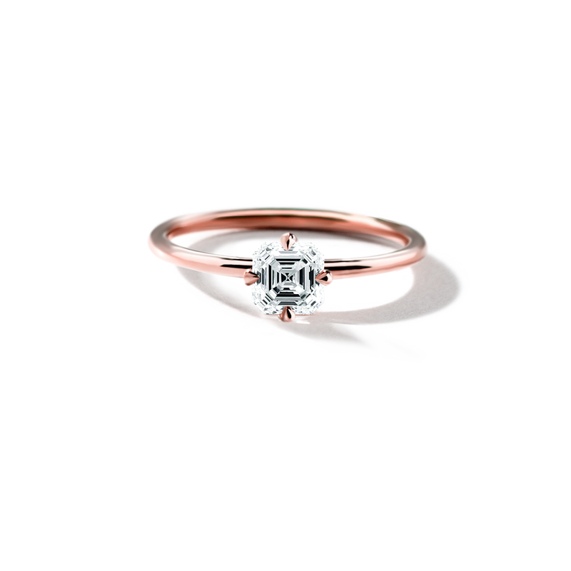 ILA 18K Rose Gold Asscher Engagement Ring