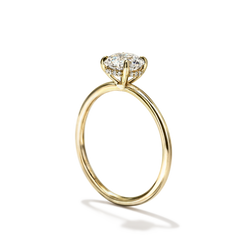 ILA 18K Yellow Gold Round Hidden Halo Pave Engagement Ring