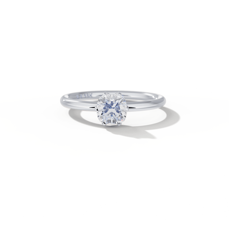 18K White Gold Platinum Chispa Cushion Engagement Ring