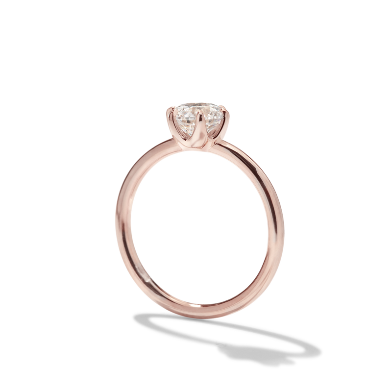 18K Rose Gold Chispa Round Engagement Ring